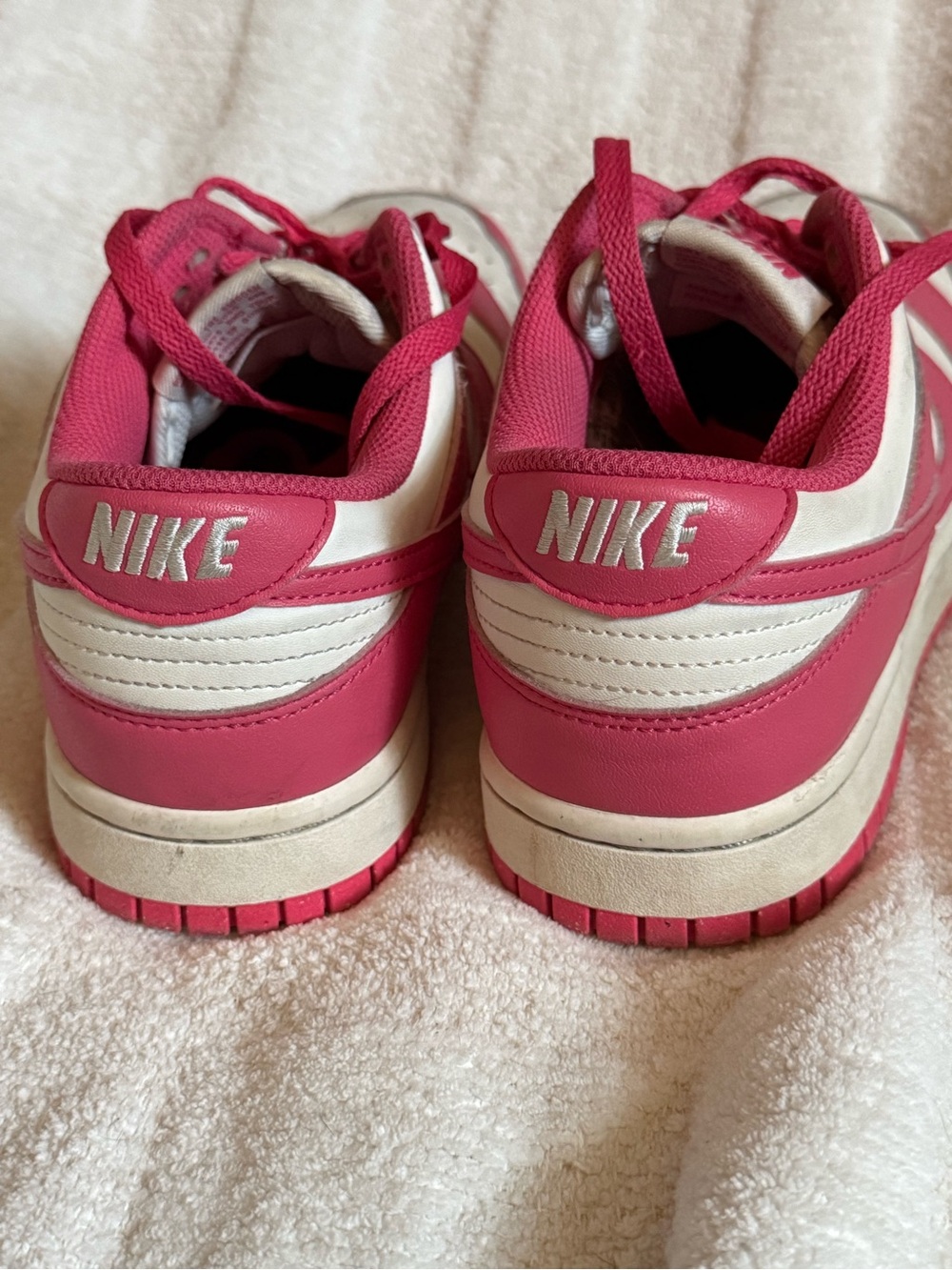 Nike Kids Pink and White Low-Top Sneakers